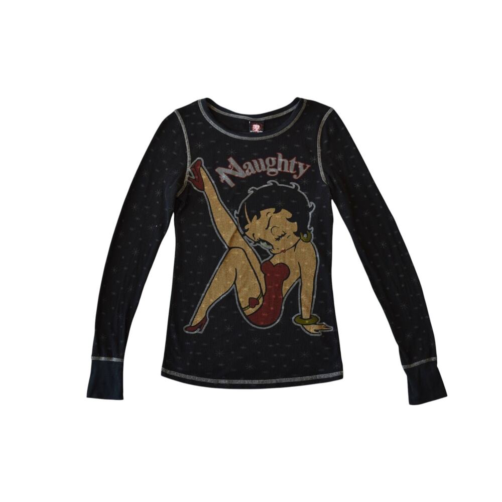 Y2K Betty Boop Graphic Long Sleeve Thermal Top Juniors XL